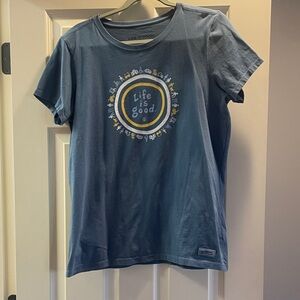 Life Is Good Graphic Tee with Yellow and White Accents